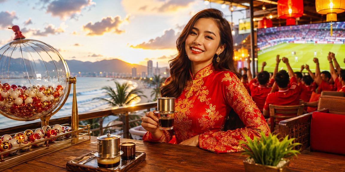 Cảnh thưởng thức cà phê và xổ số tại Đà Nẵng